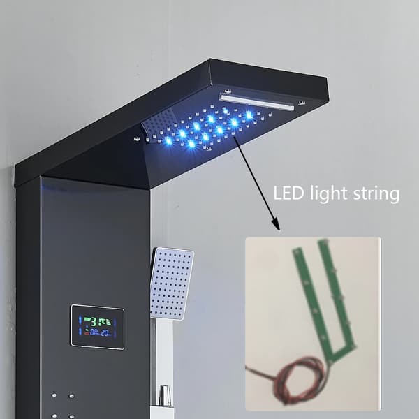 Brusepanel tilbehør - LED-lyskæde - LED belysning til bruser - Zinklegering - Messing overflade - LED light string