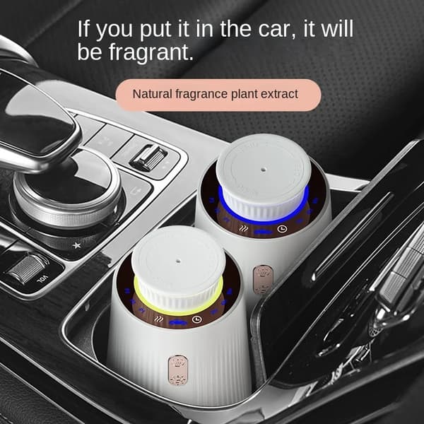 Bil duftdiffuser - Mini aromaterapi forstøver - USB-Genopladelig - Støjsvag Drift - Intelligent Styring - Til Æteriske Olier - Sort