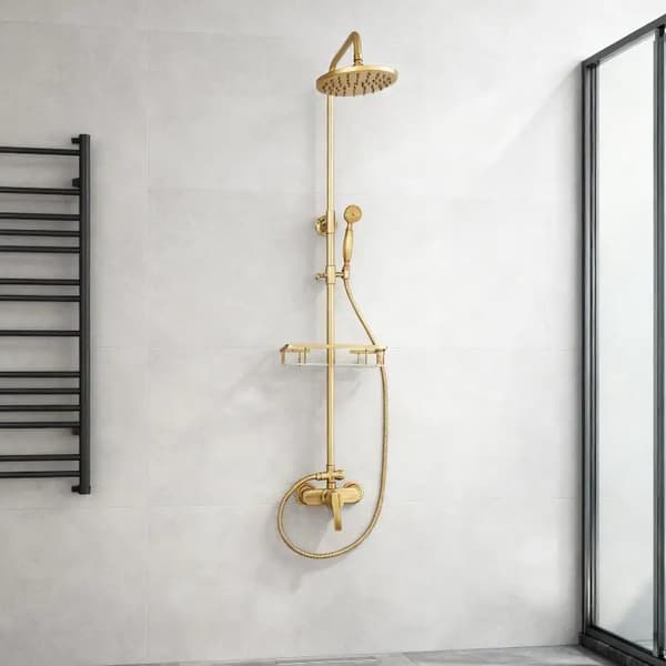 Retro Brusesæt - Regnbruser Brusesystem - Håndbruser - Messing - Badeværelse - Bronze