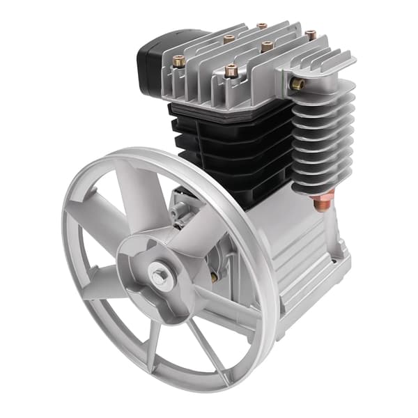 3 hk kompressoraggregat - Stempelkompressor Pumpehoved - 2-Cylindret Luftkompressor - Med Lyddæmper - Til Industriel AC-Drift