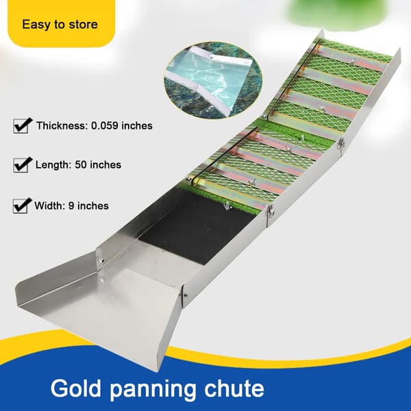 Guldrende - Sluice Box - Sammenklappelig - Aluminiumlegering - Bærbar - Til guldvask og prospektering