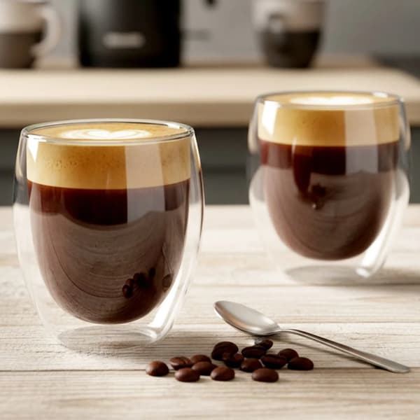 Termoglas til kaffe og te - Dobbeltvægget Glas - 370 ml - 2 stk.