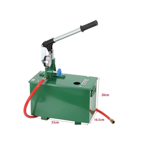 Handtrycktestpump - Manuell trycktestpump - Anslutning 1,27 cm - Rostfri - Elfri - För rör - För värme och solsystem