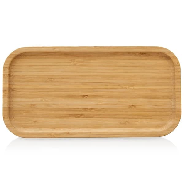 Rektangulær serveringsbakke - Bambusbakke - 25 x 13 cm - Træ - Brun