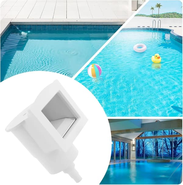 Poolskimmer - Ytskimmer för pool - För nedgrävd pool och ovanmarkspool - Poolmonterad PP - 20 x 23 x 31 cm - Vit