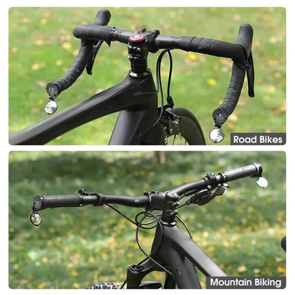 2-pack Mini Cykelbackspeglar - MTB- och Landsvägscykelspeglar - Bakåtsikt - Styrefäste