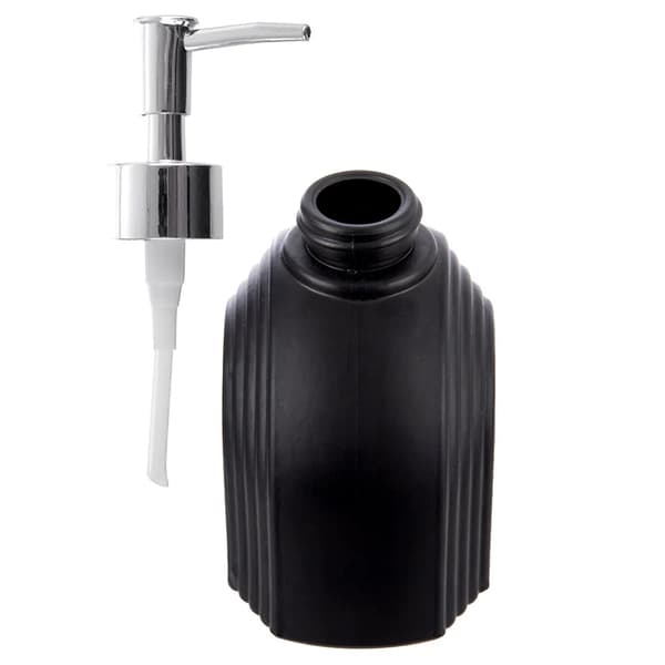 Sæbedispenser - Sæbepumpe - Glas - 180 ml - Sort