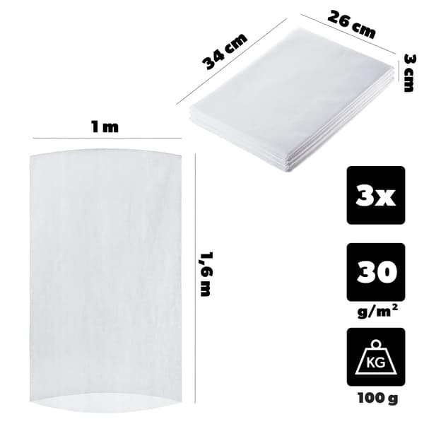 Växtskyddshuvor - Odlingsklockor - Set 3 st - Plast - Vit