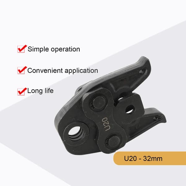 Hydraulisk rörpress - Press tång U20-32 mm - Kompositrör pressbackar - Manuell rörmontering