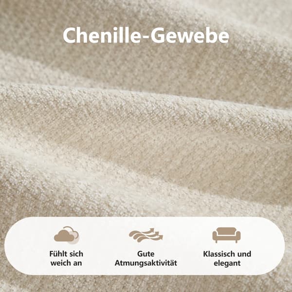 Modulsoffa - U-formad 4-sitssoffa - Chenille - Djupa sitsar - Modern design - Beige