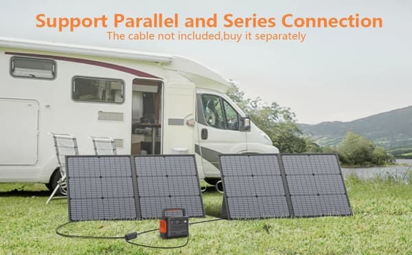 Bærbart solcellepanel - Foldbart 110W solcelleoplader - 4-panel monokrystallinsk - Høj effektivitet 24% - Til power station, camping, autocamper, båd