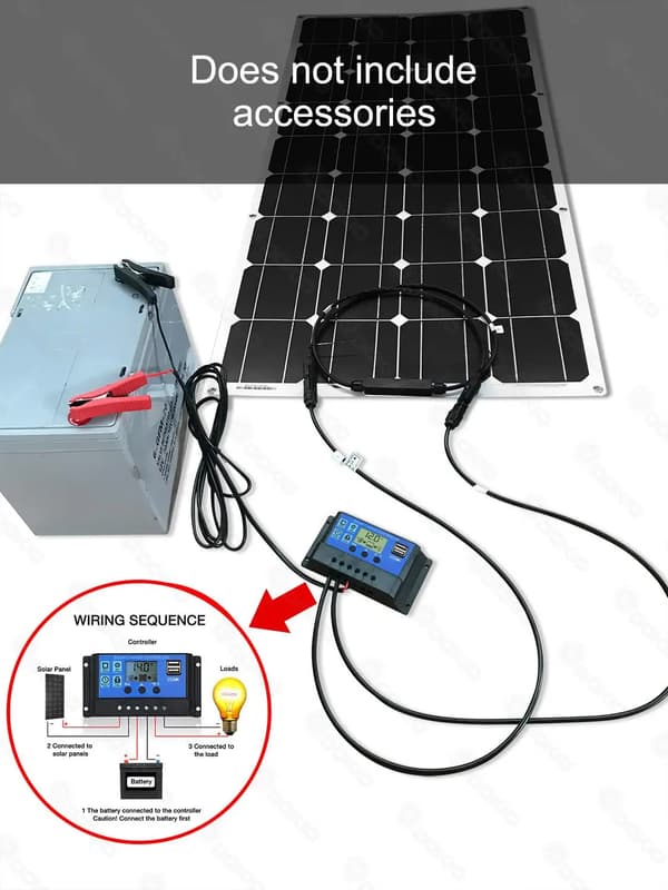 Solpanel Solcellspanel - Flexibel Solpanel - 200W Effekt - 18V - Monokristallin ETFE - För 12V System - Husbil & Båt - Lavendel