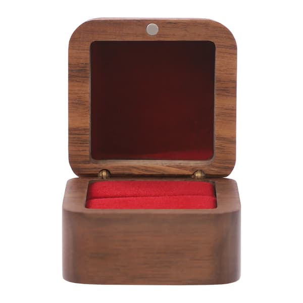 Ringask i svart valnöt - Smyckesask 5-pack - Flanellfoder - 5,5×5,5 cm - Bröllop & present - CNC-bearbetad