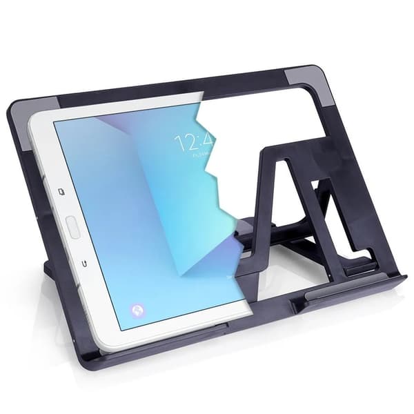 Tablettstativ - Justerbar Holder - Plast - 25 x 18 x 2 cm - Sort