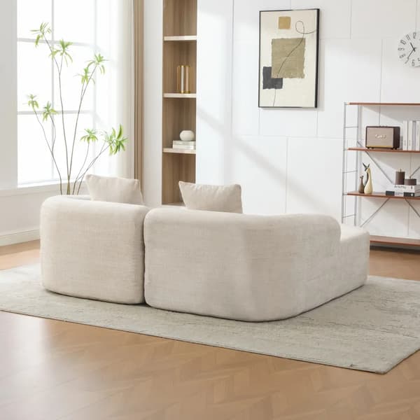 Modulsoffa - Chenilletyg - 30D högelastiskt skum - Halkfri botten - Modern design - Beige
