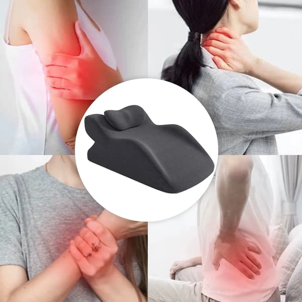 Kilkudde för säng i memoryskum - Ergonomisk sovkudde - Nackstöd - Smärtlindring - Polyester/Bomull - Svart