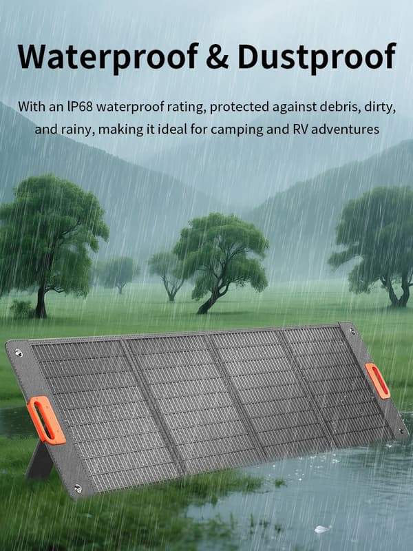 Foldbart solpanel camping - 200 W bærbar solcelleoplader - Nødkraft - Til camping og autocamper - Backup strøm off-grid