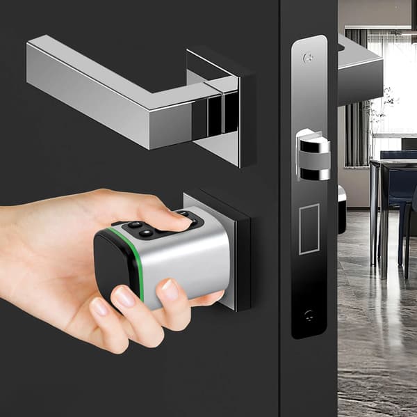 Smart dørcylinder - Elektronisk dørlås 60 mm - 4 oplåsningsmetoder app kode kort nøgle - Til 35–45 mm dør - Sølv