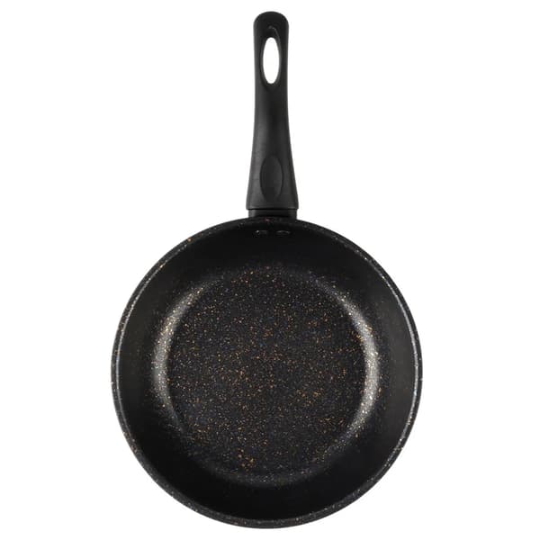 Granitstegepande BASIC LINE - Kulstofstål - 20 cm - Til gaskomfur - Sort