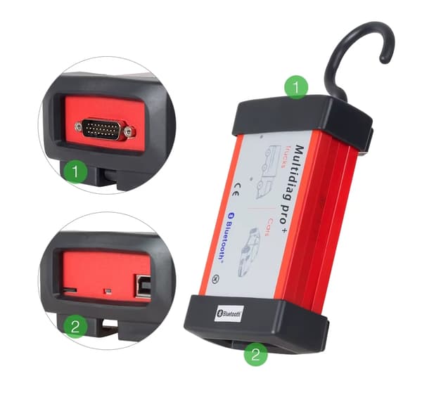 Multidiag Pro+ - TCS NEW VCI - 5PCS Multidiag BT - Bluetooth - B+ Single PCB - Software 2021.11/2018.RO/2017.R3 - 12–24 V - Bil- og lastbildiagnose