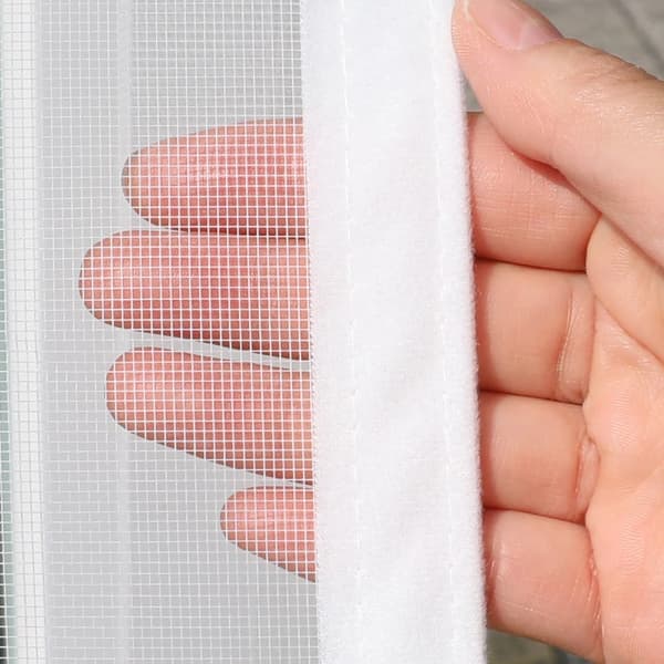 Fluenet til Vindue - Myggenet 60x80 cm - Hook & Loop Montering - Uden Boring - Fin Polyester Mesh - Klippes til - Hvid