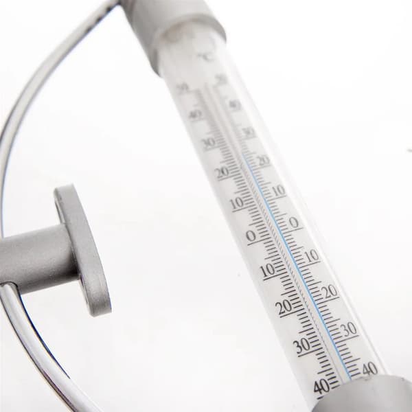 Udendørstermometer - 24 cm - Plast - Sølv