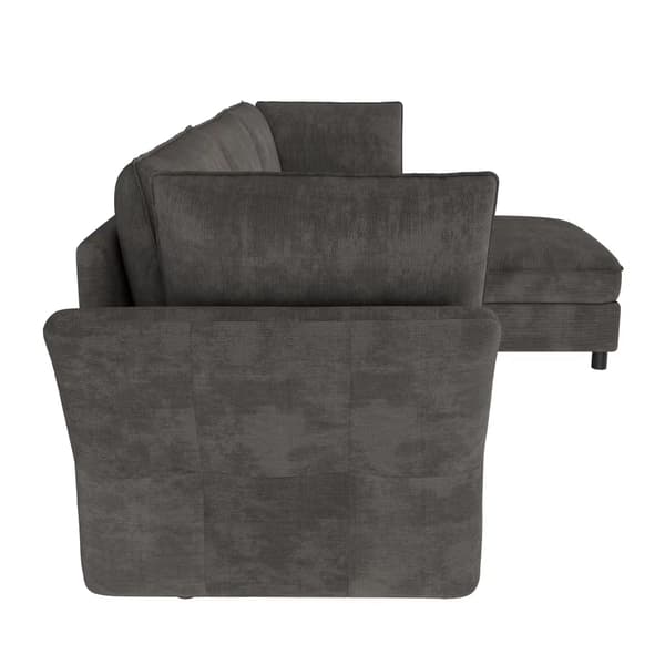 Modulär Molnsoffa - L-formad Hörnsoffa - 3 Sitsar - Chenilleklädsel - Förvaringspall - Modern Stil - Grå