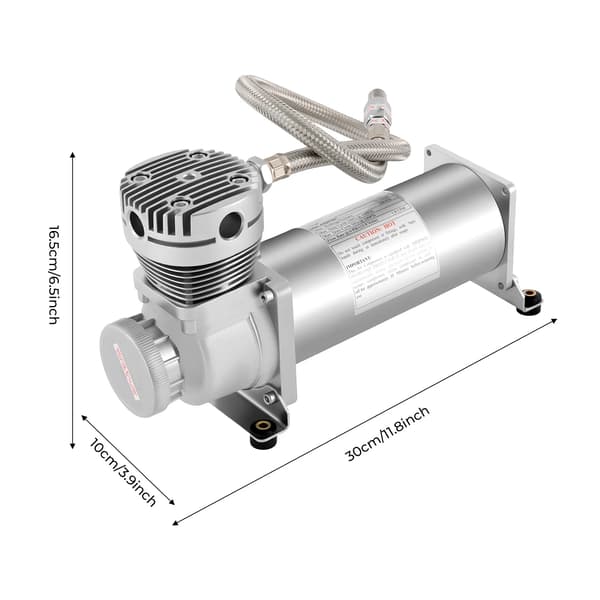 Luftkompressor - 12 V DC Bilkompressor - 200 PSI Högtryck - 1,8 CFM Luftflöde - 200–300 W Effekt - För Däck & Luftfjädring - Silver