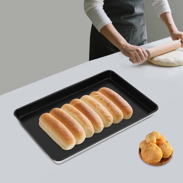 Bageplade - Rektangulær ovnplade - 60x40 cm - Aluminiumslegering - Non-stick - Sort
