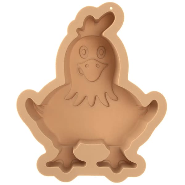 Silikonebageform - Hønseform - 19,5 x 15 x 4 cm - Beige