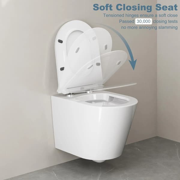 Toiletsæde - Lille D-form - Soft-Close - Quick-Release - PP-plast - Hvid