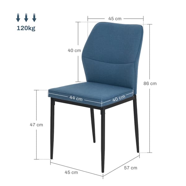 2-pack stolar - Vardagsrumsstol - Träram - Ovadderad sits - Montering krävs - Blå