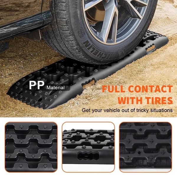 Selvredningsplader - Sandstiger - 2 stk. - 104 cm - 28 cm - Plast - Sort