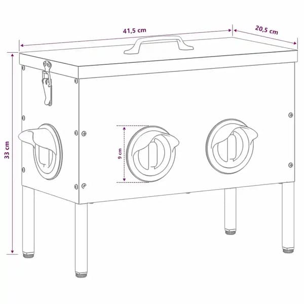 Hönsfoderbehållare - Kycklingmatare 2-pack - Tyg - 41,5 x 20,5 x 33 cm - Armygrön