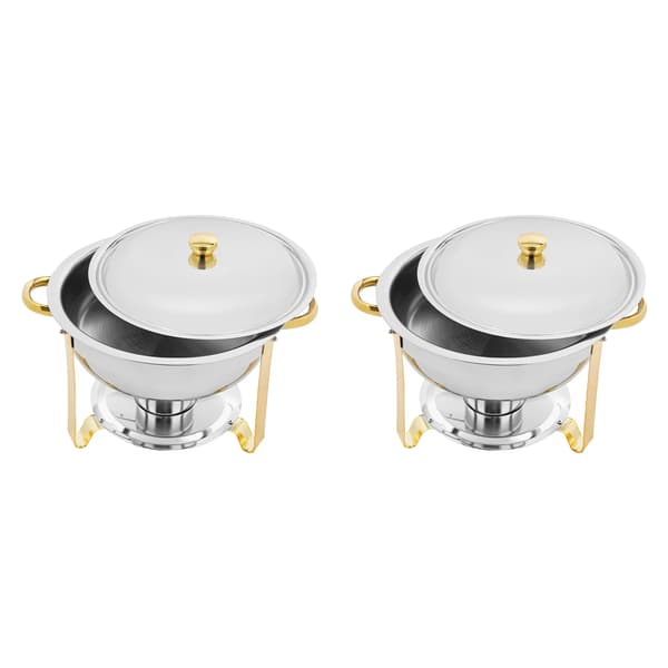 Chafing dish buffetsæt - Varmebrik sæt til mad - Rustfrit stål - Buffet og catering - Til restaurant og hotel
