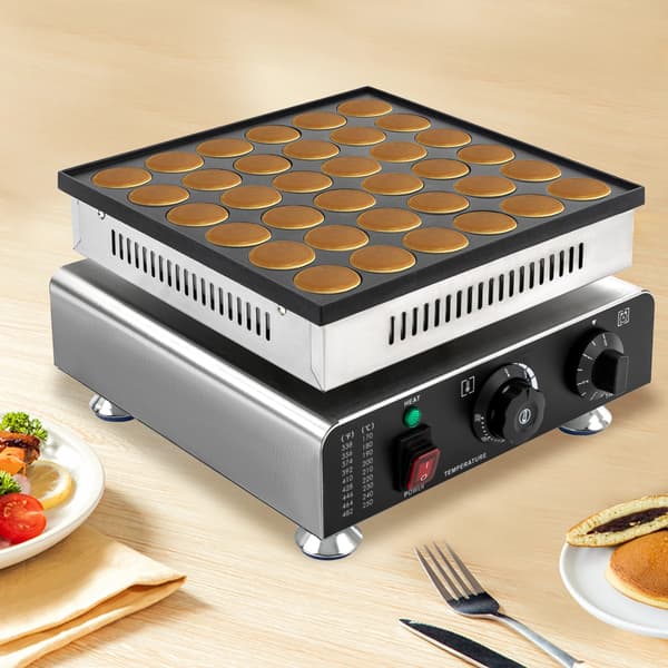 Vaffeljern - Waffle Maker - 900 W Effekt - Rustfrit stål - Kompakt bordmodel - Sort