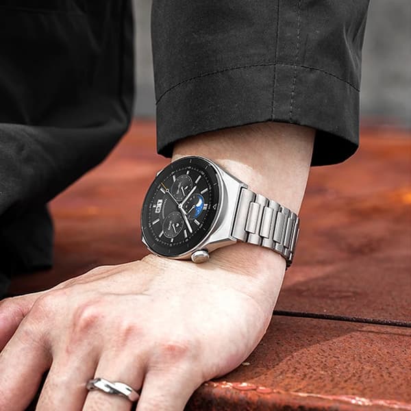 Smartwatchrem - Watch 4/4 Pro 46 mm - Rustfrit stål - Foldespænde - Sølv