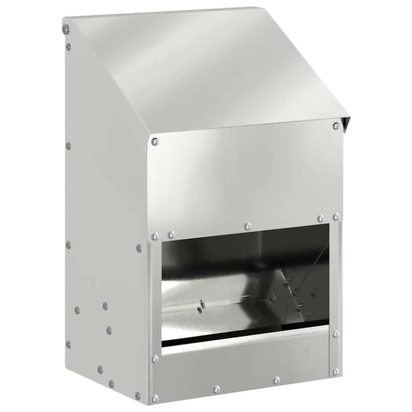 Kyllingefoderautomat - Foderdispenser - Stofmateriale - 21 x 16 x 33 cm - Til høns og kyllinger - Armygrøn