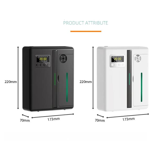Smart duftdiffuser - Aromadiffuser 160 ml - Bluetooth - Væg- eller bordmontering - Timer - Til kontor/hotel/spa - Sort