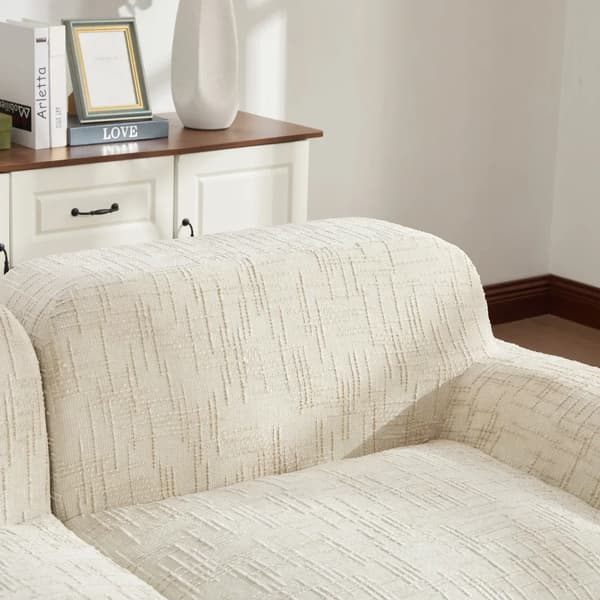 Modulsoffa - L-formad vardagsrumssoffa - 3-sits - Chenilletyg - 30D högelastiskt skum - Flyttbar - Halkfri bas - Beige