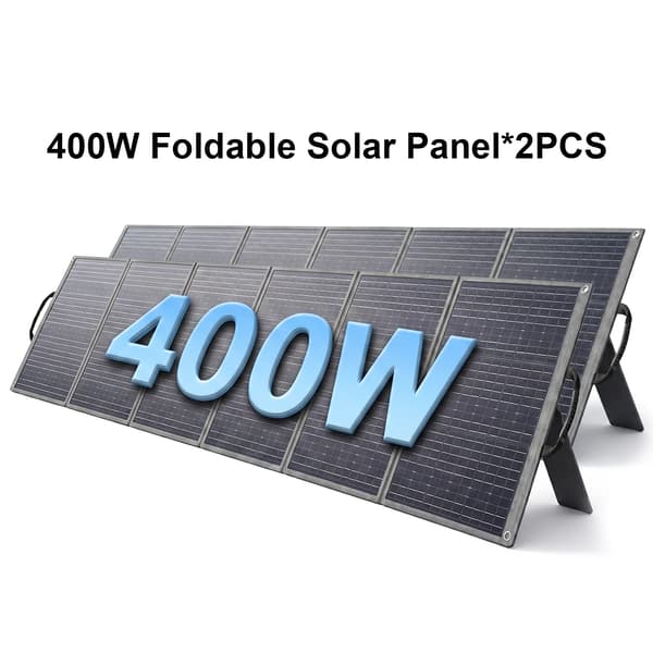 Foldbart solpanel - S200 - 400 W x 2 - 4 paneler - 24 % effektivitet - UL-certificeret - Til camping