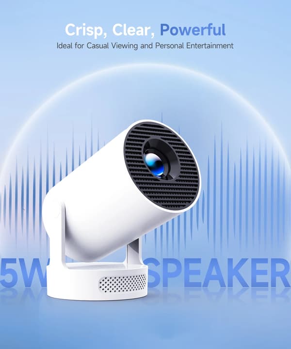 Miniprojektor - HY300 Pro Plus - Native 720p - 290 ANSI - Android - Bluetooth - Röstfjärrkontroll - Vit