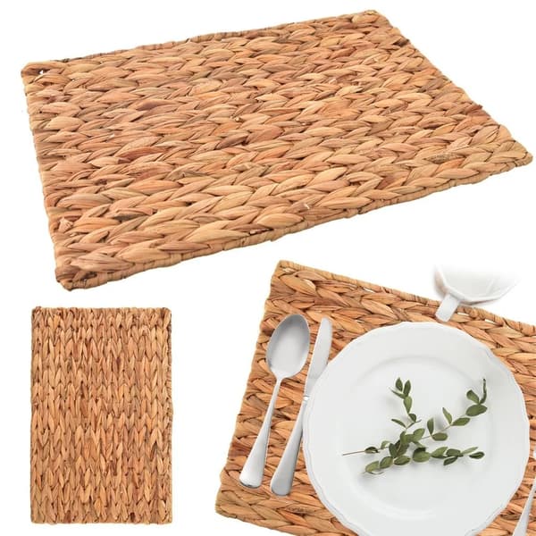 Dækkeserviet - Rektangulær - Polyester - Søgræsstil - Beige - 45 x 30 cm