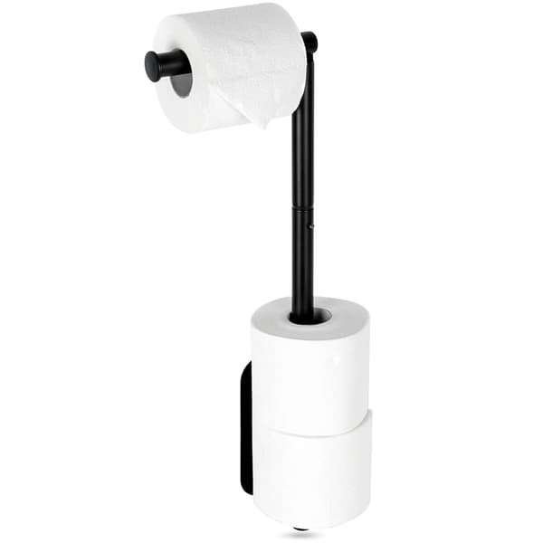 Toiletrulleholder - Rustfrit stål - 46,5 cm - Sort