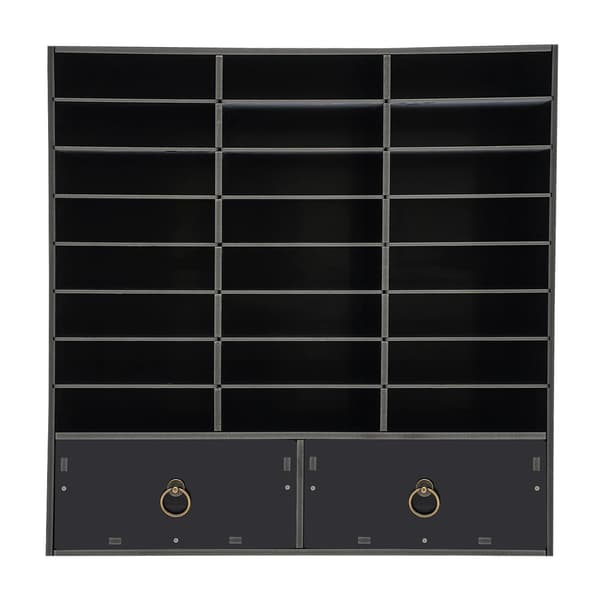 Papir- og postsorterer - Opbevaringsskab - 24 rum - 2 skuffer - PVC - Sort