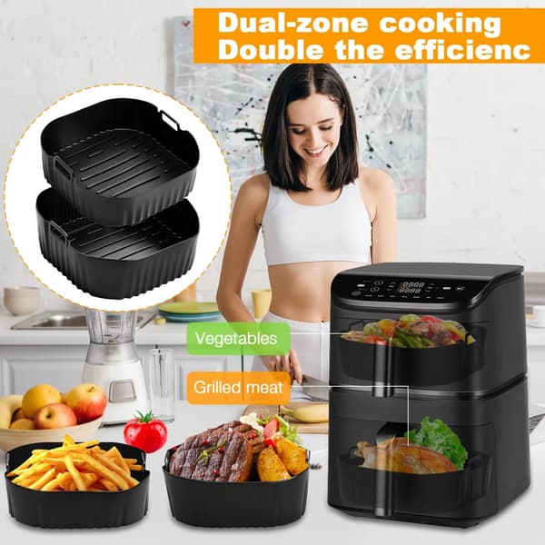 Silikonform för luftfritös - 2-pack - Återvinningsbar - Non-stick - Ugnssäker