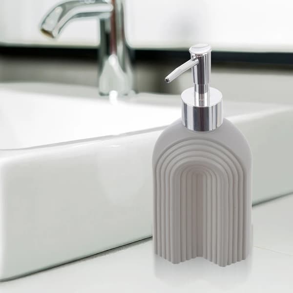 Sæbedispenser - Glas - 320 ml - Grå