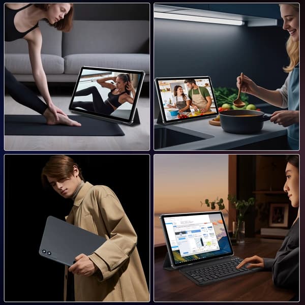 Tabletti - T60 Pro Android-tabletti - Android 15 - 34 cm IPS-näyttö - 256 Gt - Väh. 8 Gt RAM - 120 Hz - Kaksoiskamera