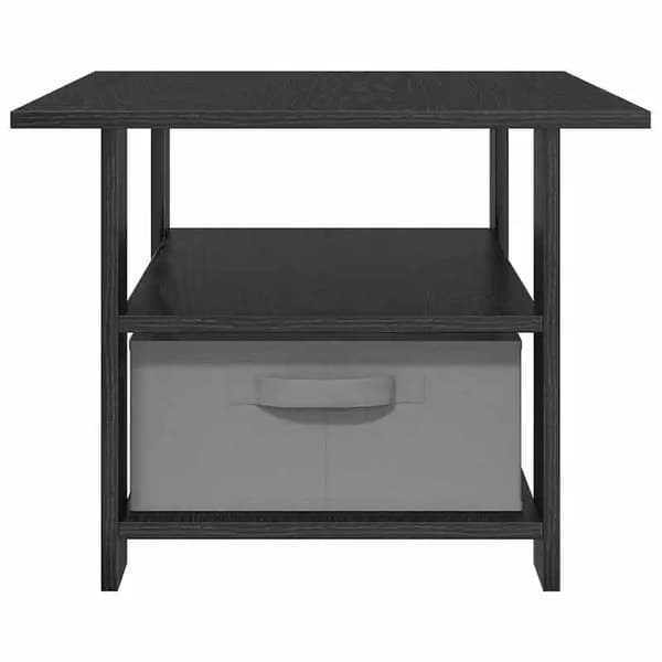 Sofabord - Stuebord - 77 x 55 x 42 cm - Trækomposit med egetræslook - Rektangulær - Sort