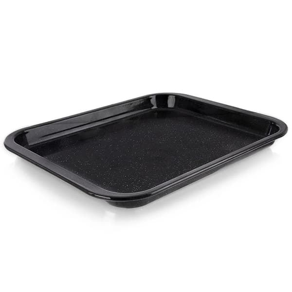 Emaljeret bageplade - Rektangulær - 41 x 32 x 2,5 cm - Sort